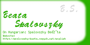 beata spalovszky business card